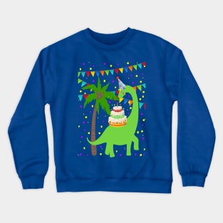 Birthday Brontosaurus dino Crewneck Sweatshirt